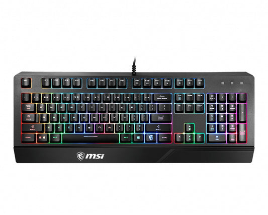 MSI VIGOR GK20 RGB Gaming Keyboard ' UK Layout, Membrane switches, Rainbow RGB Lighting effect, Ergonomic keycaps, Hotkeys for (New)
