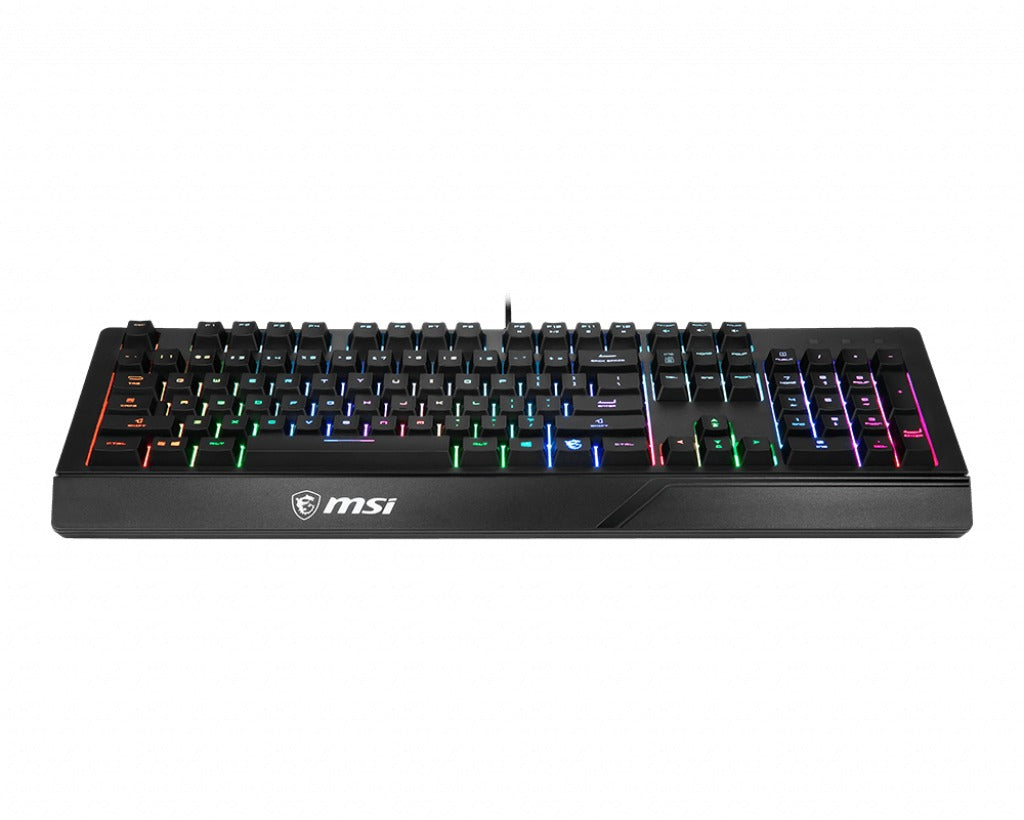 MSI VIGOR GK20 RGB Gaming Keyboard ' UK Layout, Membrane switches, Rainbow RGB Lighting effect, Ergonomic keycaps, Hotkeys for (New)