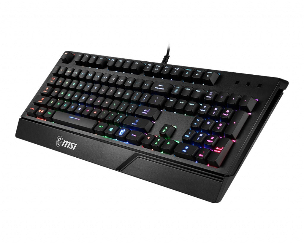MSI VIGOR GK20 RGB Gaming Keyboard ' UK Layout, Membrane switches, Rainbow RGB Lighting effect, Ergonomic keycaps, Hotkeys for (New)