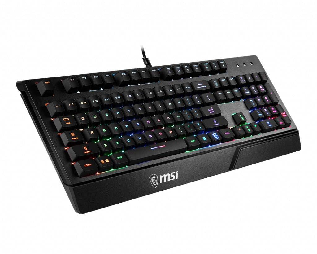 MSI VIGOR GK20 RGB Gaming Keyboard ' UK Layout, Membrane switches, Rainbow RGB Lighting effect, Ergonomic keycaps, Hotkeys for (New)