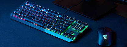 MSI VIGOR GK50 LOW PROFILE TKL Mechanical Gaming Keyboard 'UK-Layout, KAILH Low-Profile Switches, Multi-Layer RGB LED Backlit,
