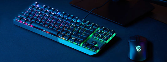 MSI VIGOR GK50 LOW PROFILE TKL Mechanical Gaming Keyboard 'UK-Layout, KAILH Low-Profile Switches, Multi-Layer RGB LED Backlit,