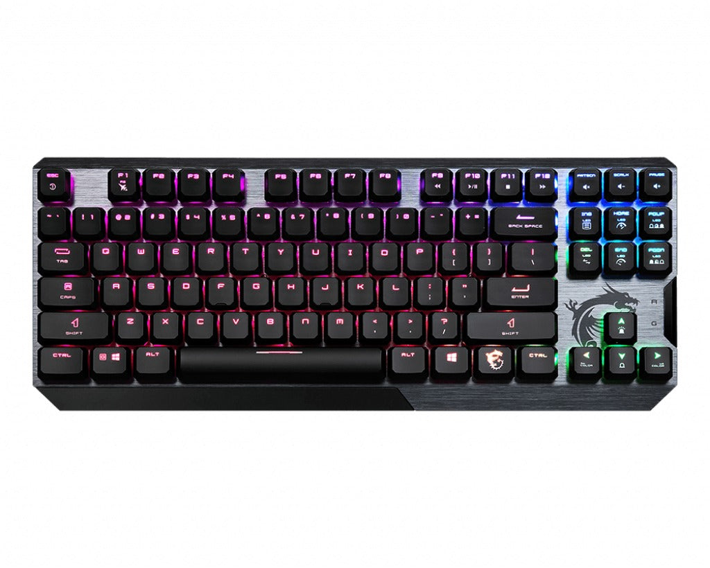 MSI VIGOR GK50 LOW PROFILE TKL Mechanical Gaming Keyboard 'UK-Layout, KAILH Low-Profile Switches, Multi-Layer RGB LED Backlit,