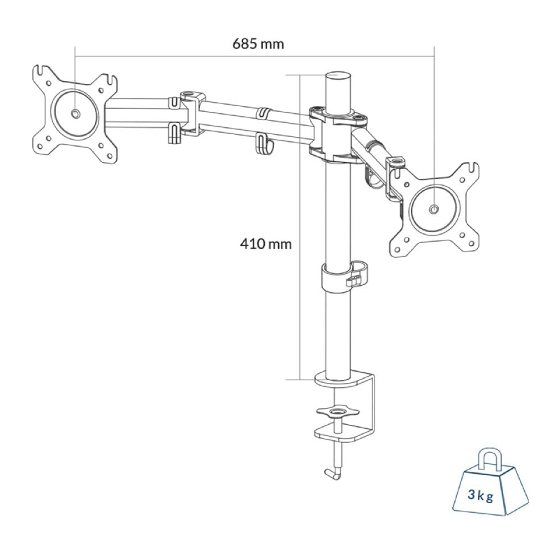 Arctic Z2 Basic Dual Monitor Arm 3