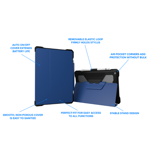 Extreme Folio X2 for iPad 9 (7 8) 10.2  (2021) (New Wipeable Material) (Blue) 1