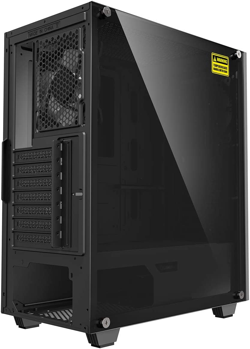 GAMEMAX Diamond ARGB Gaming Case w/ Glass Window ATX ARGB Strip & Angled Pattern Front Rear RGB Fan LED Button Black