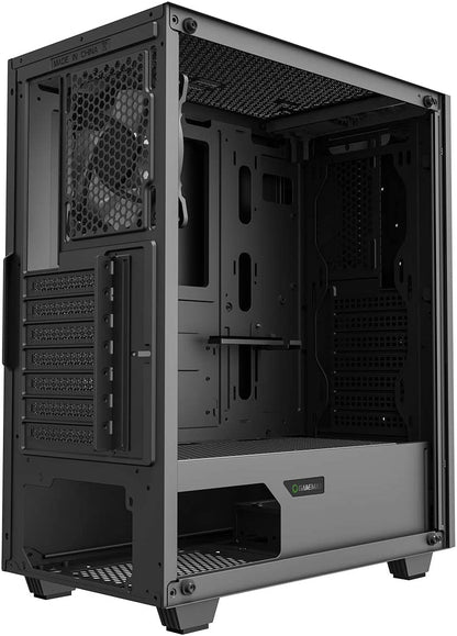 GAMEMAX Diamond ARGB Gaming Case w/ Glass Window ATX ARGB Strip & Angled Pattern Front Rear RGB Fan LED Button Black
