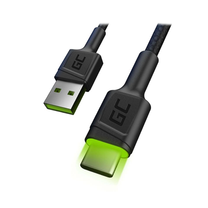 Green Cell Ray Fast USB C Cable with LED Light 1 2m 19102019 01 p