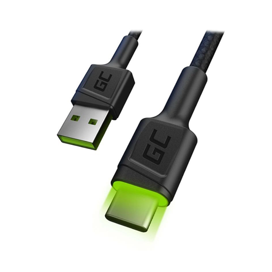 Green Cell Ray Fast USB C Cable with LED Light 1 2m 19102019 01 p