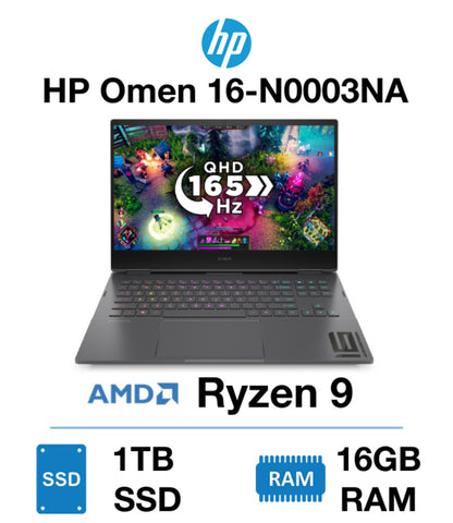 HP Omen 16-N0003NA | AMD Ryzen 9 | 16GB RAM | 1 TB SSD | GeForce RTX 3070 Ti 8GB Graphics | Windows 11 Home