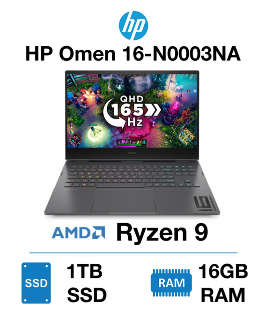 HP Omen 16-N0003NA | AMD Ryzen 9 | 16GB RAM | 1 TB SSD | GeForce RTX 3070 Ti 8GB Graphics | Windows 11 Home