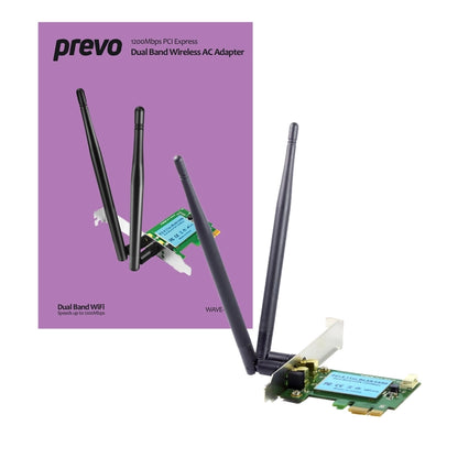 PREVO 1200mbps AC1200 PCI Express Dual Band Wireless AC Adapter 1