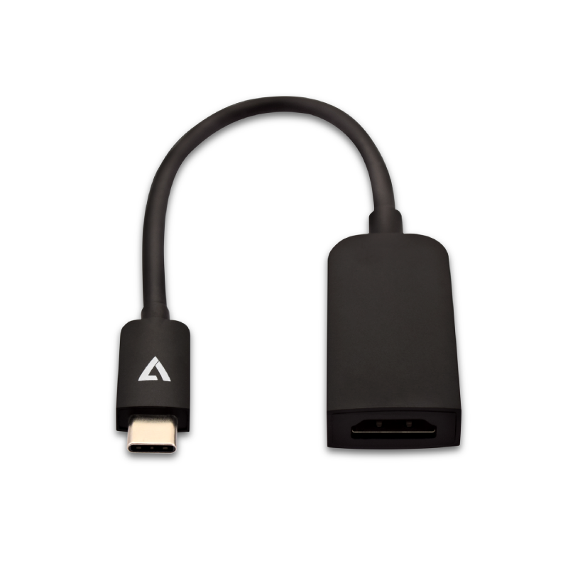 V7 Black USB Video Card USB C Male to HDMI Female
